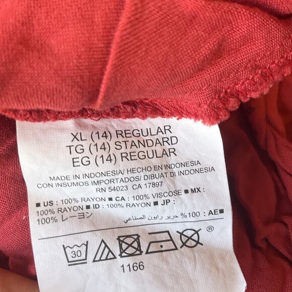 Old Navy Youth GirlDress XL (14) Red Animal Print Fit & Flare Birds Short Sleeve - Picture 3 of 10